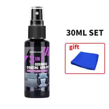 3 in 1 Car Ceramic Nano Coating Spray Hydrophobic Crystal Polish Paint Protection Liquid