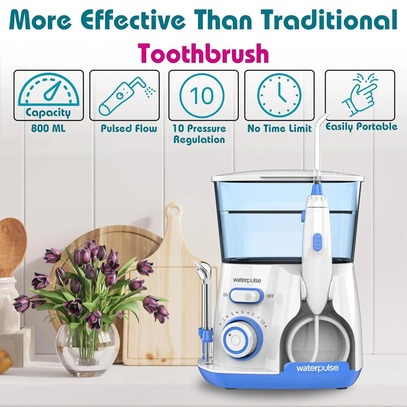 Electric Water Flosser Oral Irrigator 800ML Water Tank with 5 Nozzles | Professional Dental Teeth Cleaner & Gum Care